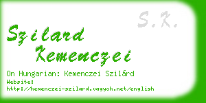 szilard kemenczei business card