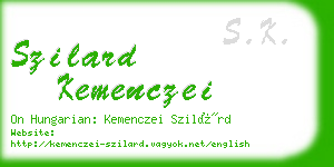 szilard kemenczei business card